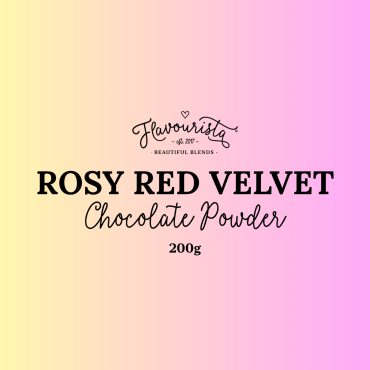 Package of Rosy Red Velvet Chocolate Powder