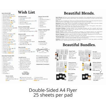 Flavourista Wishlists - Double sided A4 flyer 