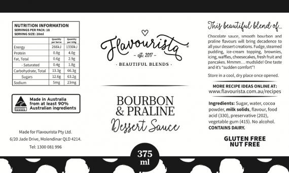Label for Bourbon & Praline