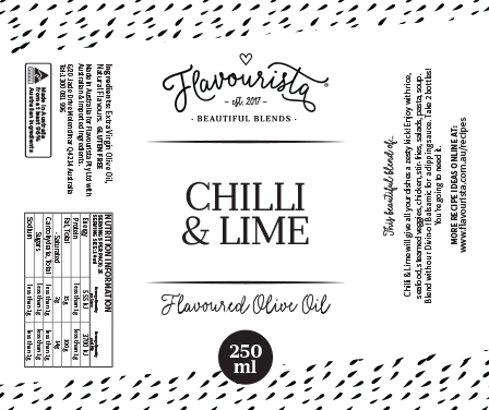 Back of Package of Chilli & Lime