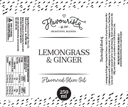 Back of Package of Lemongrass & Ginger