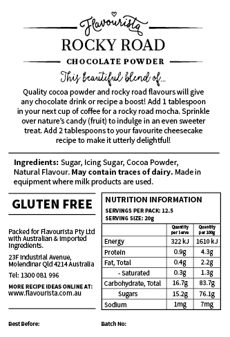 Back of Package of Rocky Road